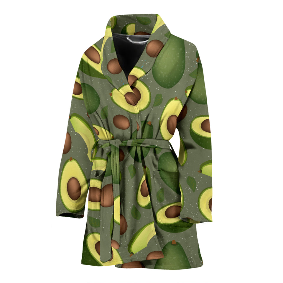 Avocado Pattern Background Women Bathrobe
