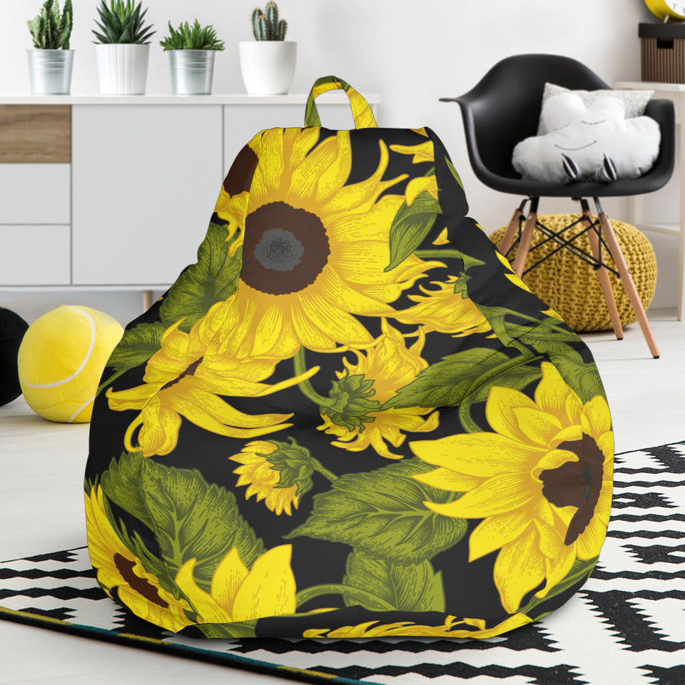 Sunflower Theme Pattern  Bean Bag Cover