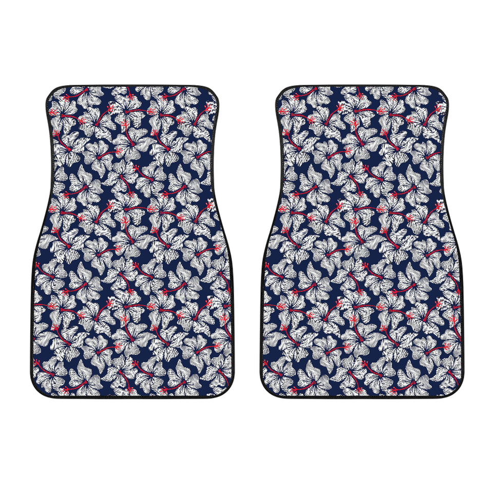 Hibiscus Pattern Print Design 02 Front Car Mats