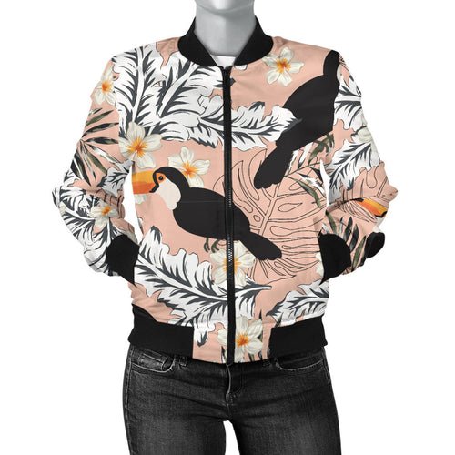 Toucan Theme Pattern Women Bomber Jacket