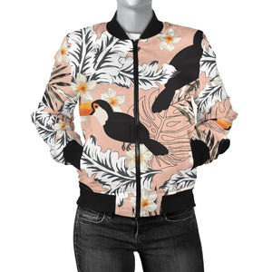 Toucan Theme Pattern Women Bomber Jacket