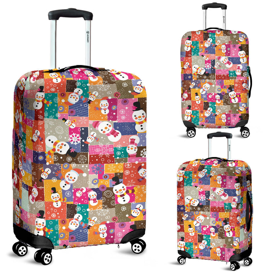 Snowman Colorful Theme Pattern Luggage Covers