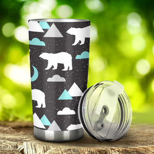 Polar Bear Moon Pattern Tumbler