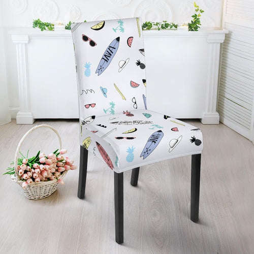 Surfboard Pattern Print Design 01 Dining Chair Slipcover
