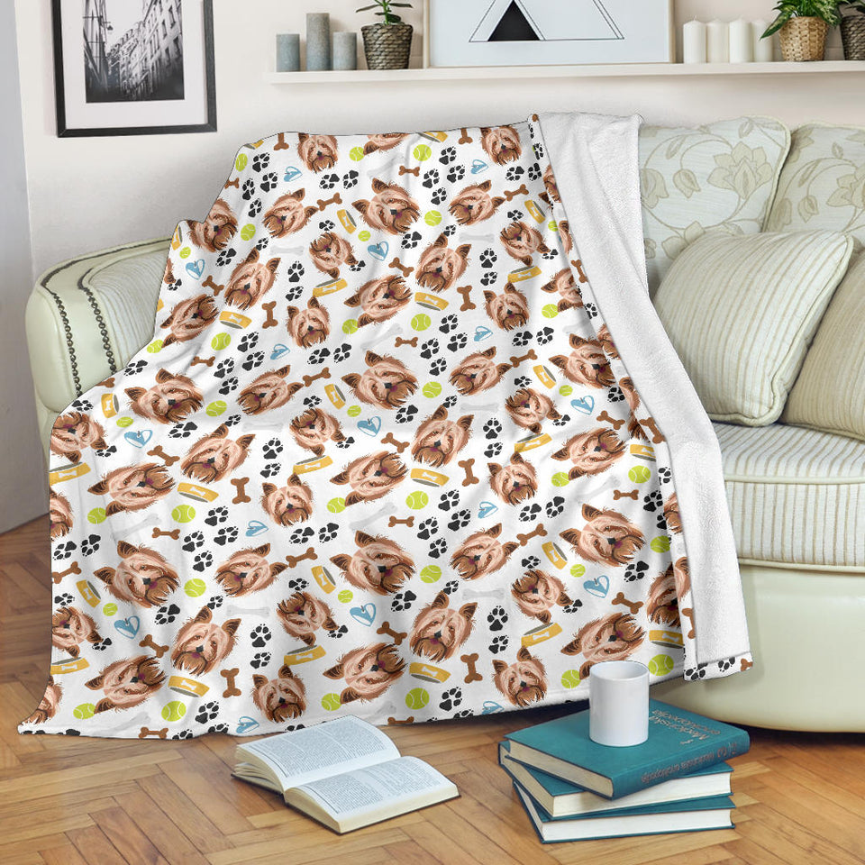 Yorkshire Terrier Pattern Print Design 05 Premium Blanket.;