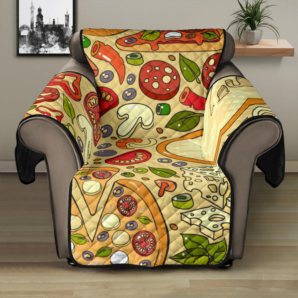 Pizza Pattern Background Recliner Cover Protector