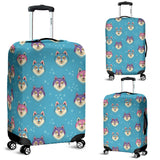 Siberian Husky Head Pattern Luggage Covers