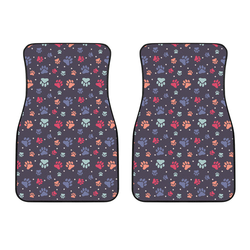 Dog Paws Pattern Print Design 04 Front Car Mats