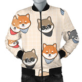 Shiba Inu Head Pattern Men Bomber Jacket