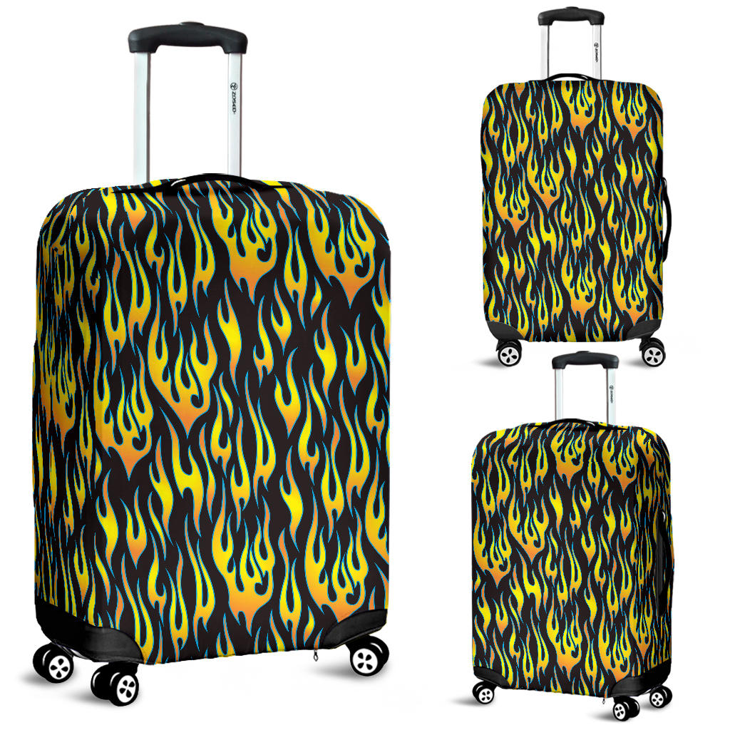 Flame Fire Pattern Background Luggage Covers