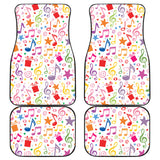 Music Notes Pattern Print Design 04 Front and Back Car Mats