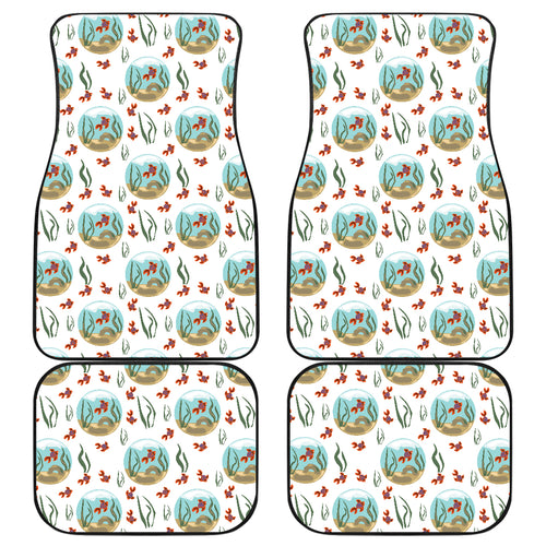 Goldfish Pattern Print Design 01 Front and Back Car Mats