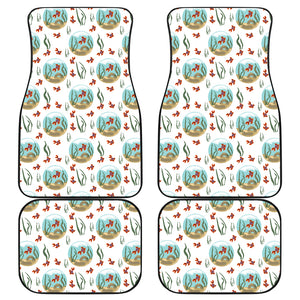 Goldfish Pattern Print Design 01 Front and Back Car Mats