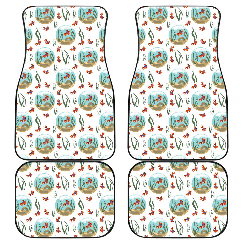 Goldfish Pattern Print Design 01 Front and Back Car Mats