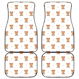 Yorkshire Terrier Pattern Print Design 03 Front and Back Car Mats