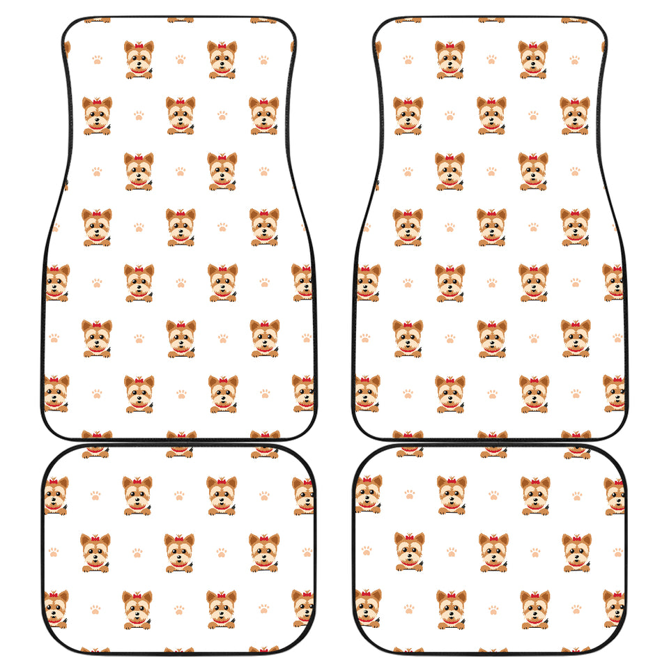 Yorkshire Terrier Pattern Print Design 03 Front and Back Car Mats