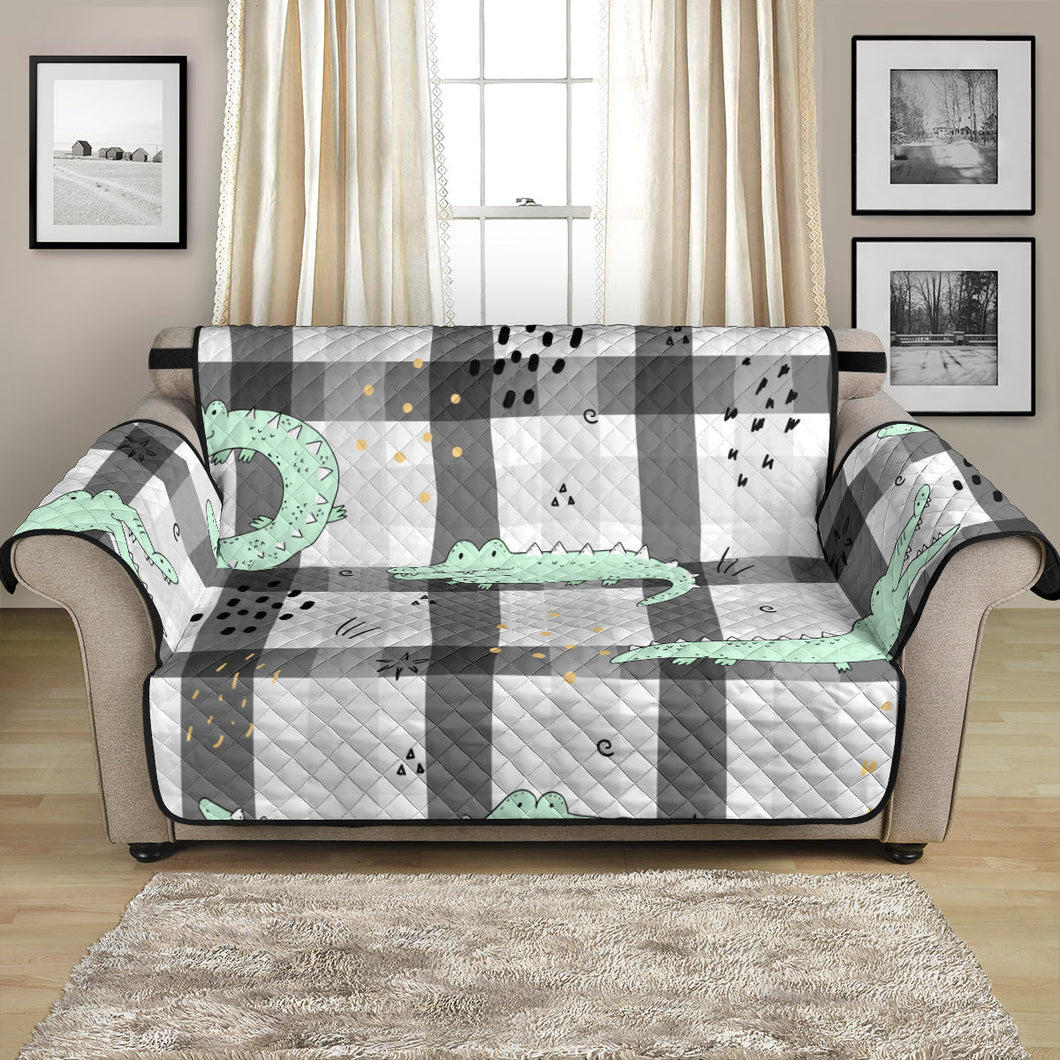 Crocodile Pattern Stripe background Loveseat Couch Cover Protector