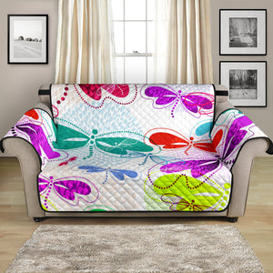 Colorful Dragonfly Pattern Loveseat Couch Cover Protector