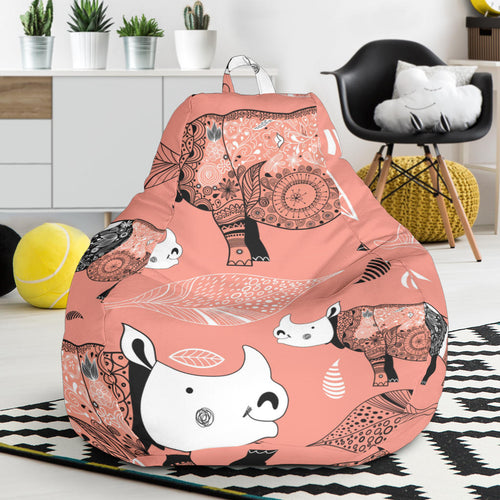 Rhino Tribal Pattern Bean Bag Cover