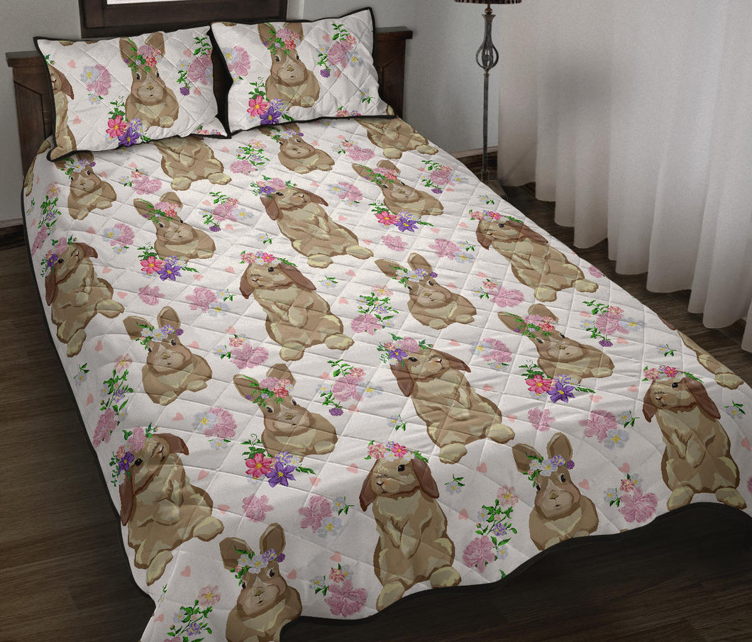 Rabbit Pattern Quilt Bed Set