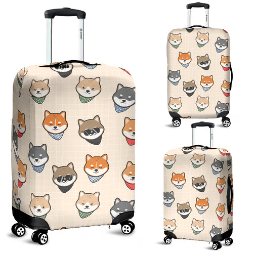 Shiba Inu Head Pattern Luggage Covers