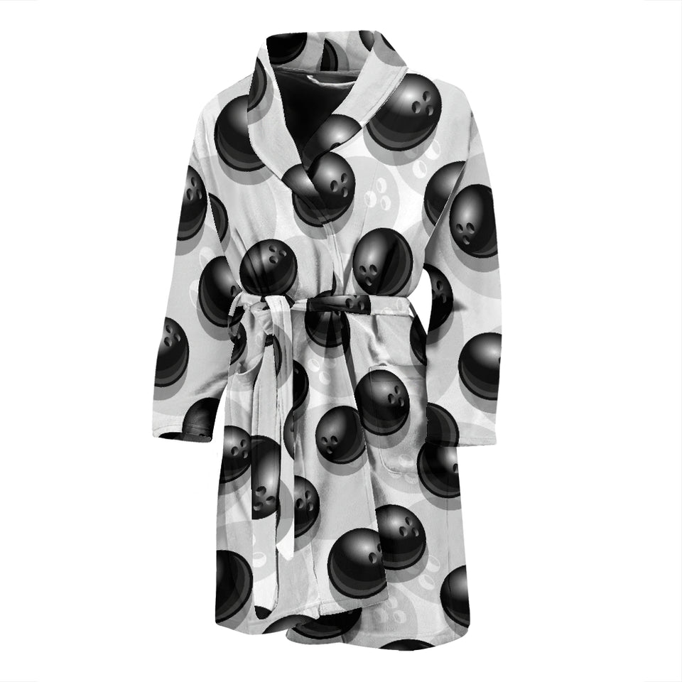 Bowling Ball Pattern Men Bathrobe