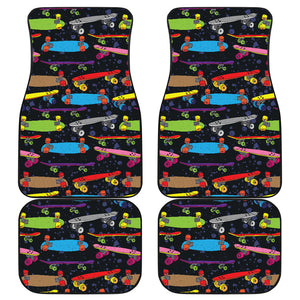 Skate Board Pattern Print Design 03 Front and Back Car Mats