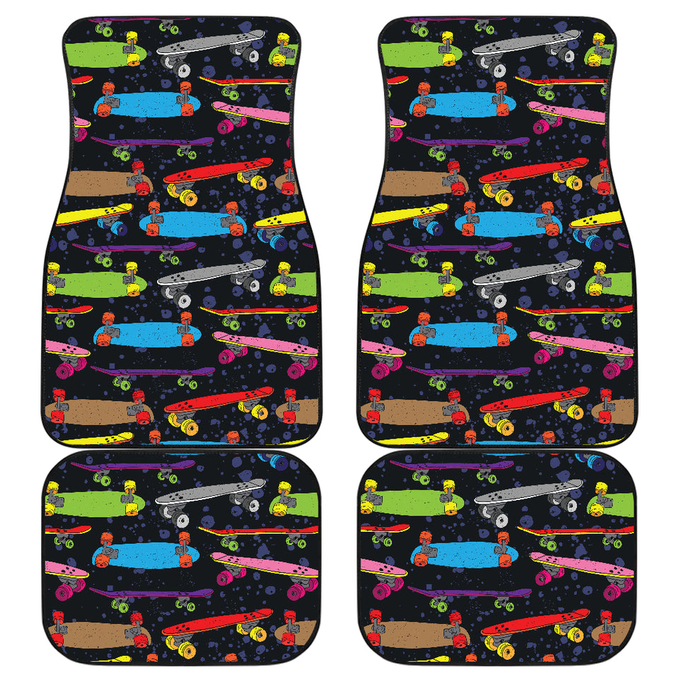 Skate Board Pattern Print Design 03 Front and Back Car Mats