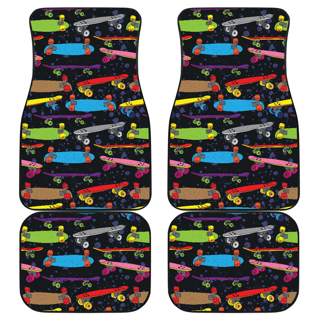 Skate Board Pattern Print Design 03 Front and Back Car Mats