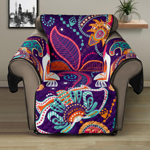 Indian Pattern Background Recliner Cover Protector