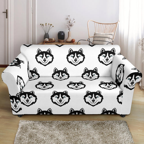 Siberian Husky Pattern Loveseat Couch Slipcover