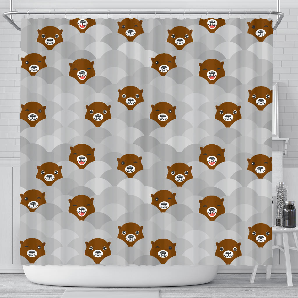Cute Otter Pattern Shower Curtain Fulfilled In US