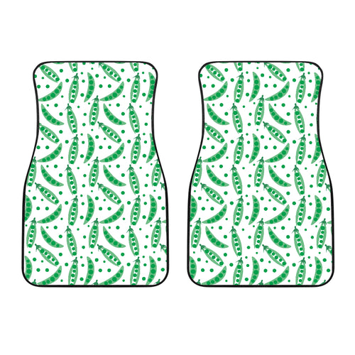 Green Peas Pattern Print Design 01 Front Car Mats