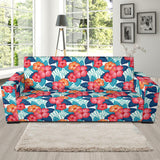 Hibiscus Pattern Print Design 05 Sofa Slipcover