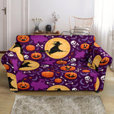 Halloween Pumpkin Witch Pattern Loveseat Couch Slipcover