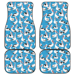 Pelican Pattern Print Design 04 Front and Back Car Mats