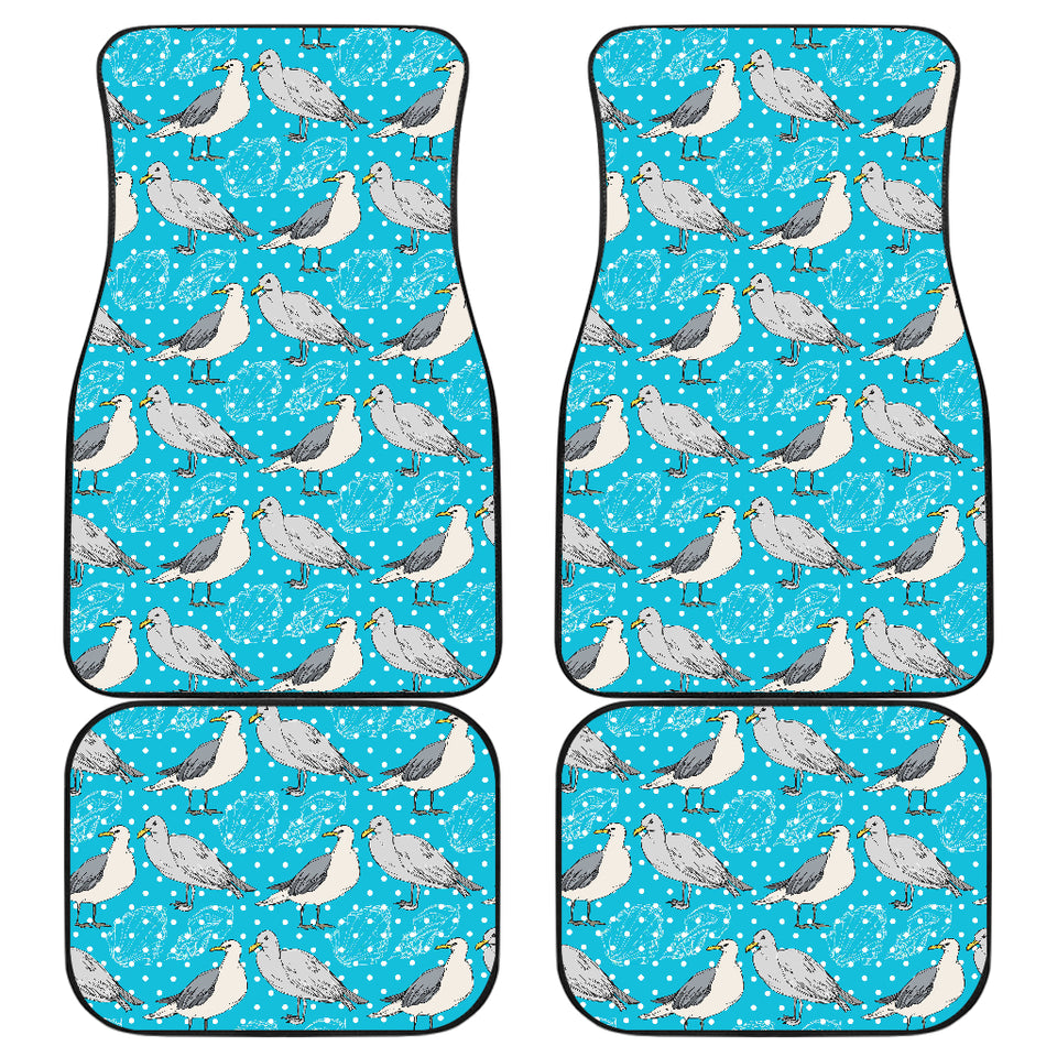 Seagull Pattern Print Design 02 Front and Back Car Mats