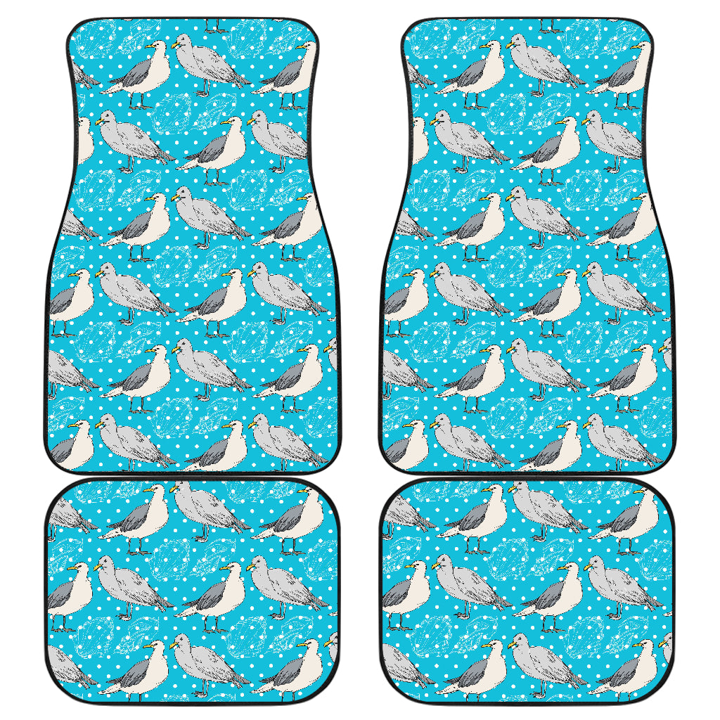 Seagull Pattern Print Design 02 Front and Back Car Mats