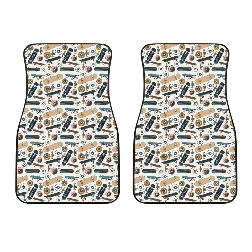 Skate Board Pattern Print Design 01 Front Car Mats