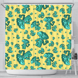 Cute Broccoli Pattern Shower Curtain Fulfilled In US