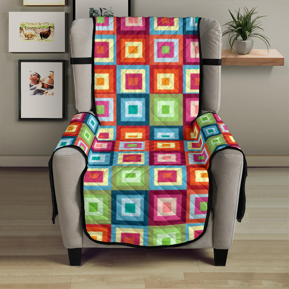 Rainbow Rectancular Pattern Chair Cover Protector