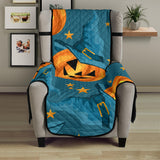 Halloween Pumpkin Witch Hat Pattern Chair Cover Protector