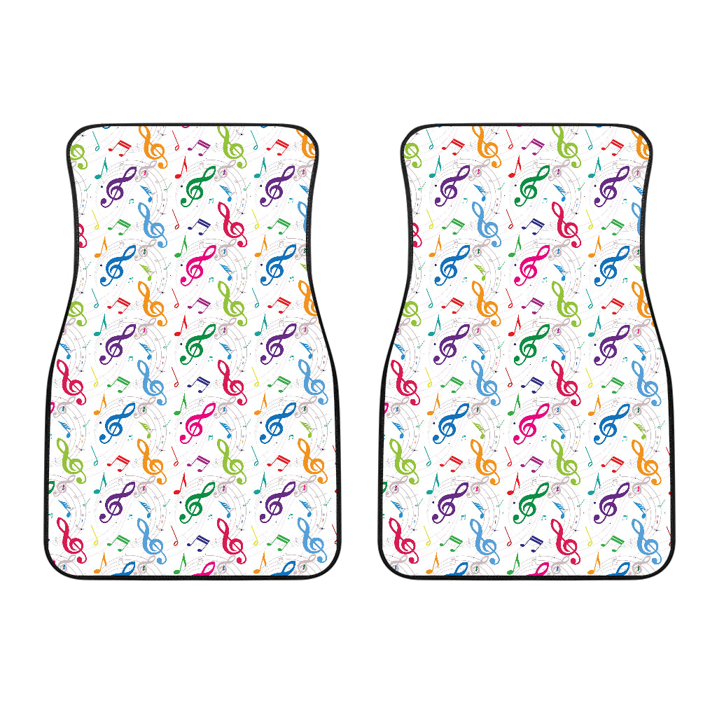 Music Notes Pattern Print Design 02 Front Car Mats