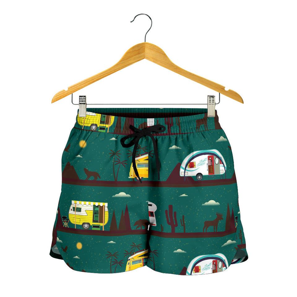 Camper Van Pattern Print Design 03 Women Shorts
