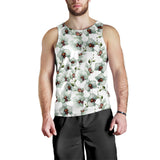 White Orchid Pattern Men Tank Top