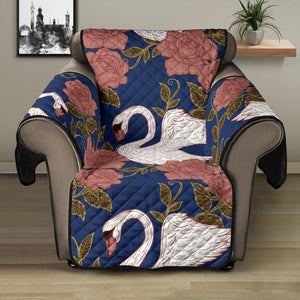 Swan Rose Pattern Recliner Cover Protector
