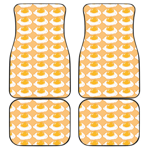 Fried Eggs Pattern Print Design 04 Front and Back Car Mats