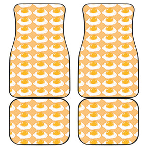 Fried Eggs Pattern Print Design 04 Front and Back Car Mats