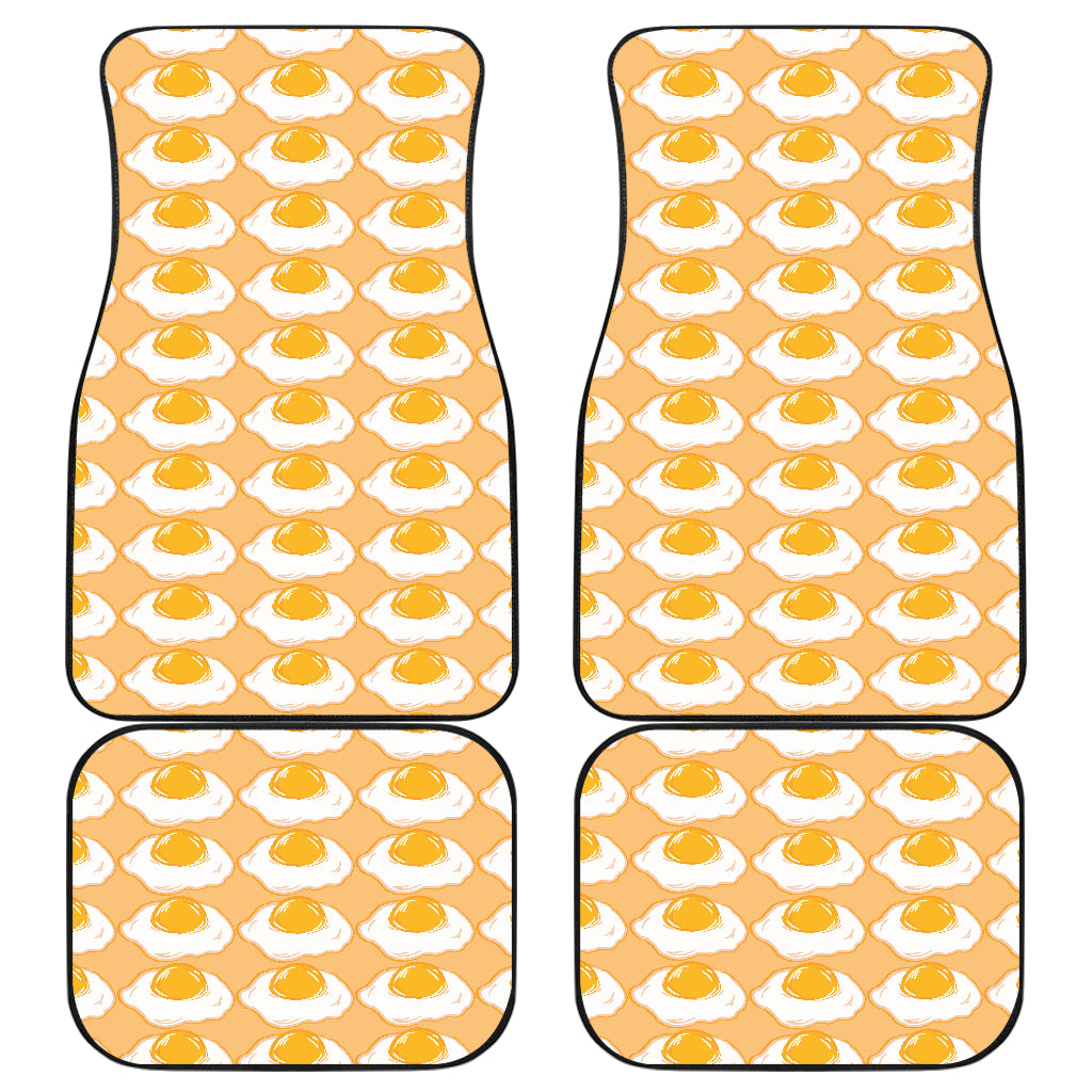 Fried Eggs Pattern Print Design 04 Front and Back Car Mats