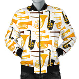 Saxophone Theme Pattern Men Bomber Jacket